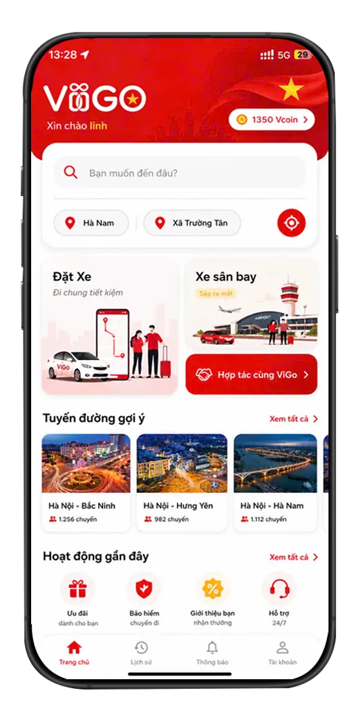 Ứng dụng ViGo xe ghép liên tỉnh